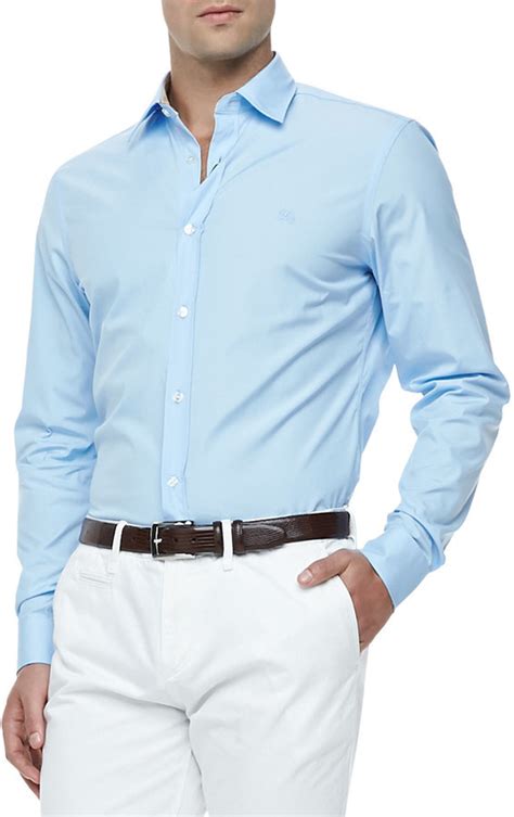 men baby blue burberry shirt|neiman marcus Burberry blue shirt.